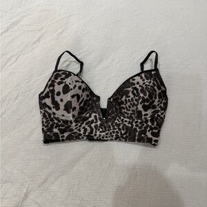 Garage Black and Gray Animal Print Bralette